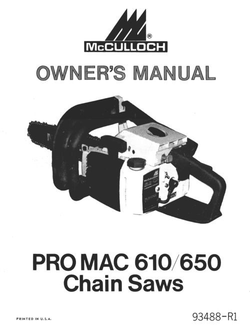 Mac 3516 mcculloch manual